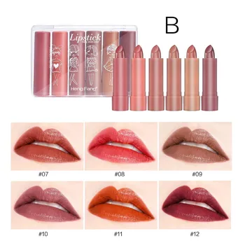 HengFang Six Color/Set долговечная увлажняющая губная помада красного цвета для макияжа губ