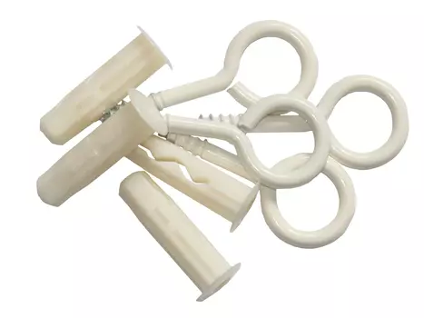 Петля-шуруп бел. 3,5x25х10 в комплекте c дюбелем Multi 6x25, 4 шт