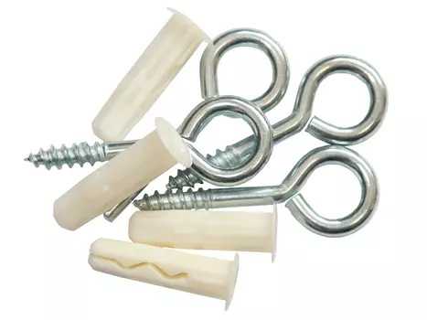Петля-шуруп ZN 3,5x30х10 в комплекте c дюбелем Multi 6x25, 6 шт