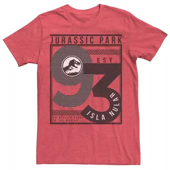 Мужская оценка Футболка с плакатом 93 Isla Nublar Jurassic Park