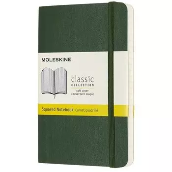 Блокнот "Classic" Soft" Pocket, 96 листов, в клетку, 9 х 14 см, зеленый