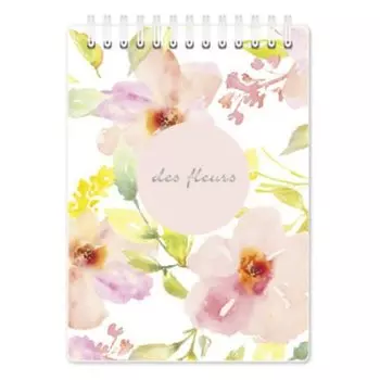 Блокнот "Fleurs", 100 листов, в клетку, 10,2 х 14,2 см
