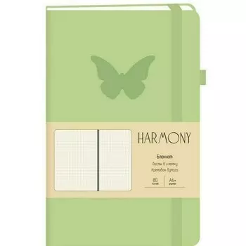 Блокнот Канц-Эксмо Harmony, 80 листов, в клетку, А6+, мятный