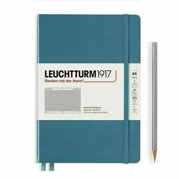 Блокнот Leuchtturm Medium, в клетку, 125 листов, А5, синий камень