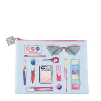 DEWAL BEAUTY Косметичка Модница, голубая 22,5 х 17 х 1 см