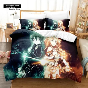 Cartoon Girl Boys Bedding Set, Girls Duvet Cover Set, 3d Bedding, Digital Printing Queen Size Bedding Set, Fashion Design EU single(135x200cm)