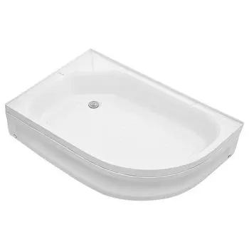 Акриловый душевой поддон Wemor асимметричный 100x80 L (уценка: желтое пятно сбоку)