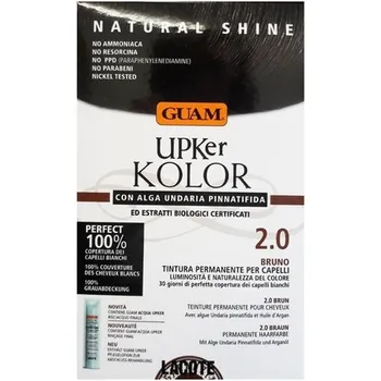 Натуральная стойкая краска для волос Upker Kolor с водорослями ундария и органическими ингредиентами Guam