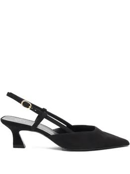 Туфли Vinnie 50 с ремешком на пятке и заостренным носком Stuart Weitzman, черный