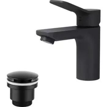 Смеситель для раковины Am.Pm X-Joy с донным клапаном, черный (F85A02122, LM8500BL)
