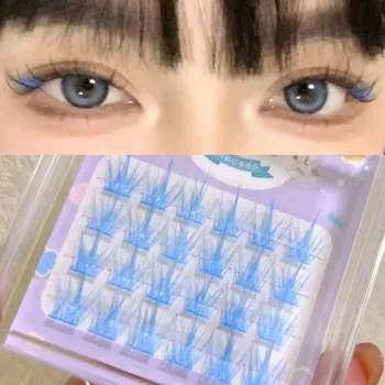 Розовые/белые/синие/фиолетовые пучки ресниц Manga Lashes Цветные накладные ресницы Натуральные длинные искусственные пучки Макияж для ресниц Инструменты для макияжа розовый
