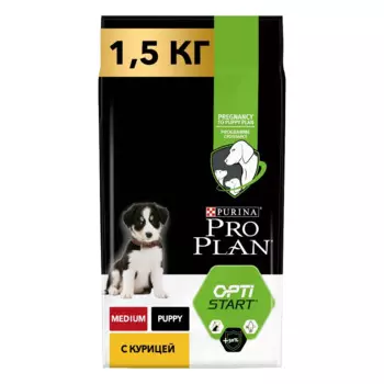 Pro Plan ® Сухой корм для щенков средних пород, с высоким содержанием курицы, 1,5 кг