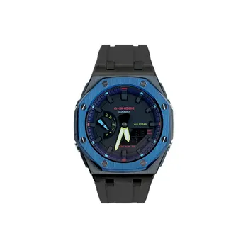 CASIO Унисекс-часы с двумя жидкокристаллическими/аналоговыми дисплеями, 44 мм, черные
