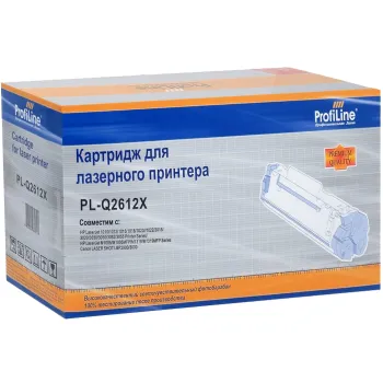 Картридж лазерный ProfiLine PL-Q2612X (Q2612X), черный, 3000 страниц, совместимый для LJ 1010/1012/1015/1018/1020/1022/3015/3020/3030/3050/3052/3055/M1005/M1005MFP/M1319/M1319MFP-Serie, LBP2900/3000