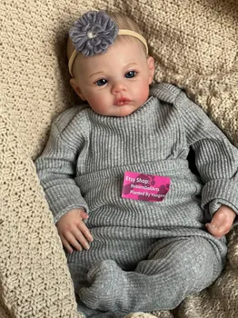 49 см тканевое тело Reborn Baby Кукла для малышей Луг Ручная работа 3D Окрашенные видимые вены Кукла для новорожденного Уже готовая Реалистичная кукла Игрушки для детей Подарок 49cm
