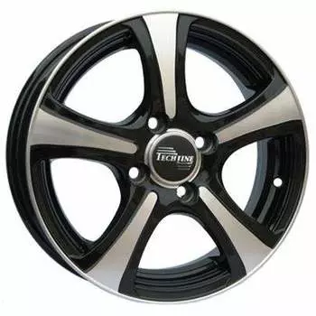 Диск колесный Tech-Line 405 5xR14 4x114,3 ET35 ЦО66,1 чёрный с полированной лицевой частью rd830312
