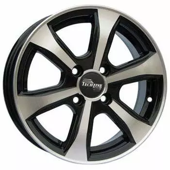 Диск колесный Tech-Line 408 5.5xR14 4x100 ET45 ЦО56.1 чёрный с полированной лицевой частью rd830461
