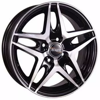 Диск колесный Tech-Line 430 5,5xR14 4x100 ET43 ЦО67,1 чёрный с полированной лицевой частью rd831157