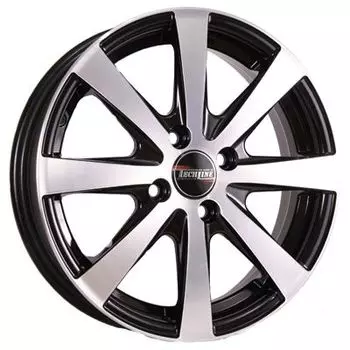 Диск колесный Tech-Line 634 6xR16 4x100 ЕТ37 ЦО60.1 черный с полированной лицевой частью T634-616-601-4x100-37
