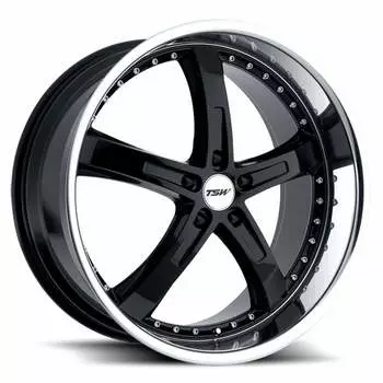 Диск колесный TSW Jarama 8xR18 5x112 ET32 ЦО72 черный глянцевый с полированным ободом 1880JAR325112B72