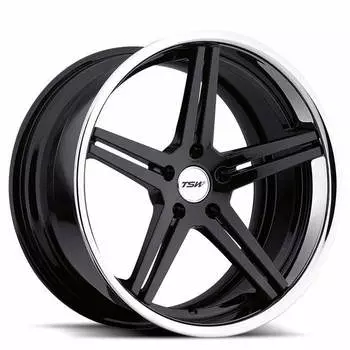 Диск колесный TSW Mirabeau 8xR18 5x120 ET35 ЦО76 черный глянцевый с полированным ободом 1880MRB355120B76
