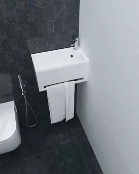Тумба с раковиной 1Marka Tiny XS Mini У84218 R подвесная, белая глянцевая