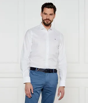 Рубашка мужская Tommy Hilfiger хлопковая с логотипом, белый