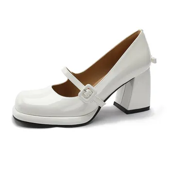 TEAHOO Туфли Mary Jane Retro Black на высоком каблуке в стиле Лолита для женщин 39 чёрный