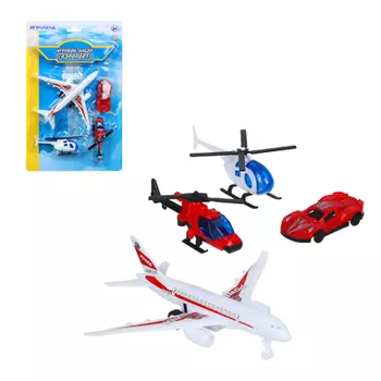 ИГРОЛЕНД Набор игровой "Аэропорт",6-8пр.,инреция 32х25х4см, PP,PS, 2 дизайна