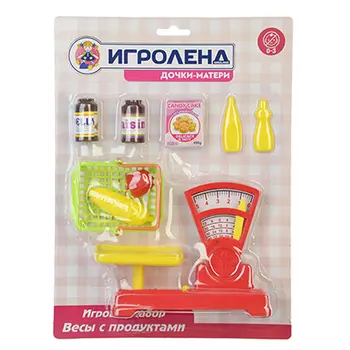 ИГРОЛЕНД Набор игровой "Весы с продуктами", пластик, 21х5х28,5см, A560