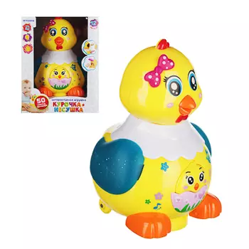 ИГРОЛЕНД Игрушка интерактивная "Курочка-несушка", свет, звук, движ., 3АА, ABS, 20х16х15см