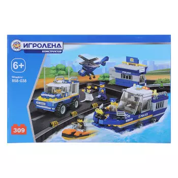 ИГРОЛЕНД Город Конструктор Полиция, 309дет., пластик, 31х21х4см