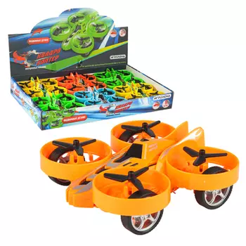 ИГРОЛЕНД Машинка инерционная "Квадрокоптер", ABS, 12х12х4см, 4 цвета