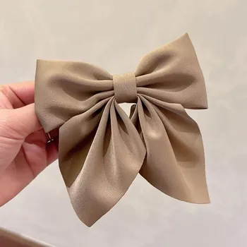 Solid Color Duckbill Hair Clip Women Back Hair Clip Bow Hair Accessory Minimalist Styling Barrettes Fashion Hair Clip чёрный