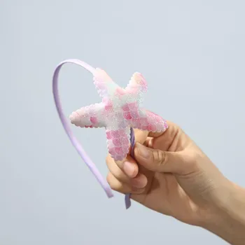 Children s cartoon starfish headband summer seaside sweet headband cute fish scale pressure hair thin headband accessories