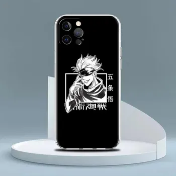 Прозрачный чехол для Apple iPhone 14 13 11 12 Pro 7 8 Plus XR X XS Max 6 6S 14Pro, силиконовый чехол для телефона Jujutsu Kaisen Gojo Satoru iPhone 14 Pro Max