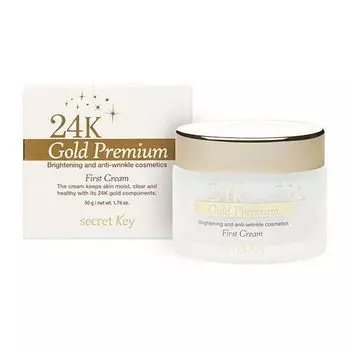 Крем для лица антивозрастной с коллоидным золотом 24k gold premium first cream secret Key 50 г
