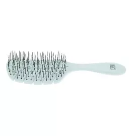 DEWAL BEAUTY Щетка продувная Eco-Friendly листик, нейлоновый штифт, голубая