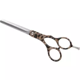 DEWAL PROFESSIONAL Ножницы парикмахерские филировочные 5,5" 28 зубцов (узор леопард)