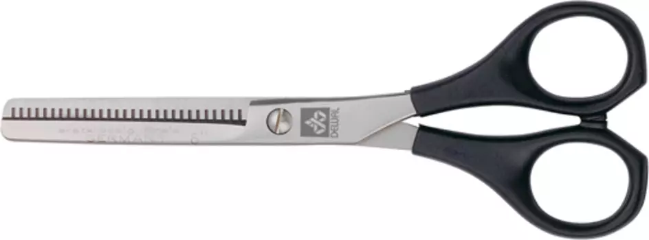 DEWAL PROFESSIONAL Ножницы парикмахерские филировочные 6" EASY STEP (черные кольца)