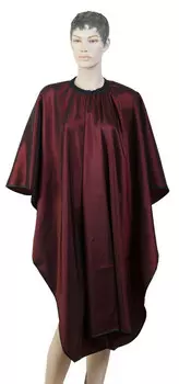 DEWAL PROFESSIONAL Пеньюар для стрижки Глянец, полиэстер, на крючках, красный 128х146 см
