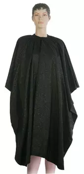 DEWAL PROFESSIONAL Пеньюар для стрижки Роза, полиэстер, на крючках, черный 128х150 см