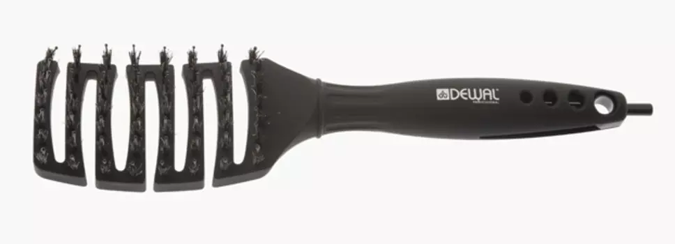 DEWAL PROFESSIONAL Щетка туннельная Black Magic мини, комбинированная щетина, черная, 7 рядов