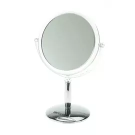 DEWAL PROFESSIONAL Зеркало настольное, пластик, серебристое 15х21,5 см