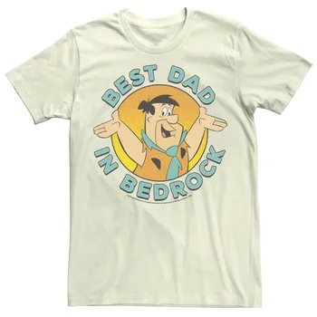 Мужская футболка The Flintstones Fred Circle Smile Best Dad In Bedrock Licensed Character