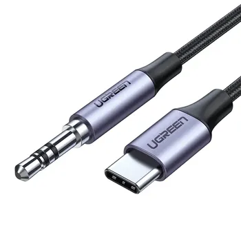 Кабель USB Type-C(M)-Jack 3.5mm(M), 1м, черный UGREEN AV143 (30633)