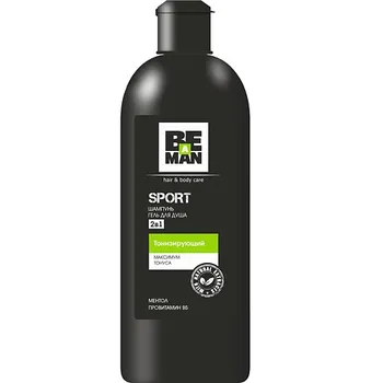 BE A MAN Шампунь и гель для душа 2 в 1"Sport" тонизирующий с Ментолом и D-пантенолом 360.0