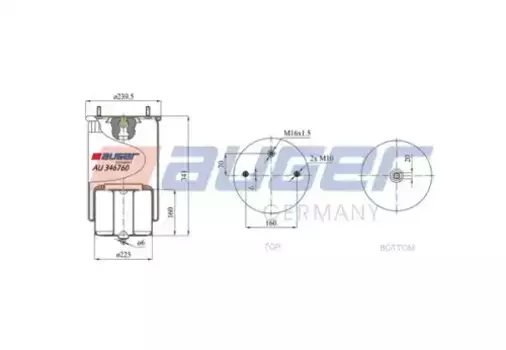 Пневмоподушка AUGER AU 346760-K