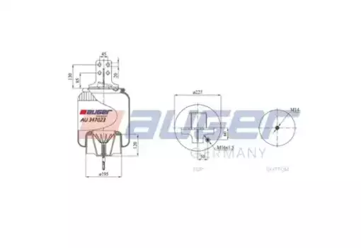 Пневмоподушка AUGER AU 347023-KP02