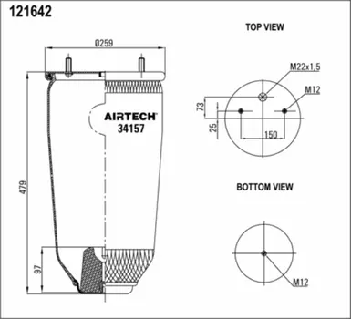 Пневмоподушка AIRTECH 34157P